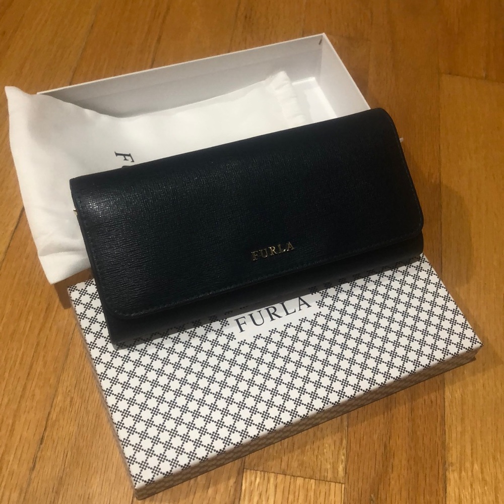 NEW FURLA Babylon Bi-Fold Turquoise Teal Wallet